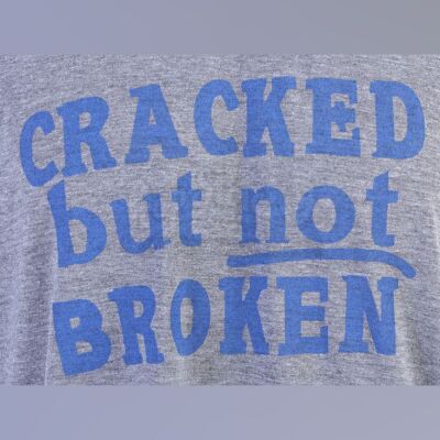 Lot # 207 - S5E03 - "Basic Intergluteal Numismatical": Two "Cracked But Not Broken" T-Shirts