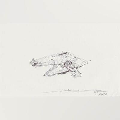 Lot # 8: Boba Fett's Slave I Sketch - Lift-off