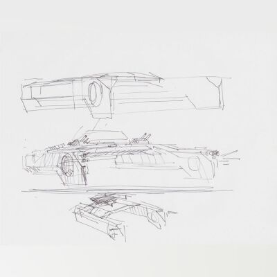 Lot # 33: Loose Hoth Tank Sketches