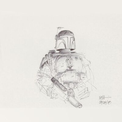 Lot # 52: Boba Fett Sketch - Armor