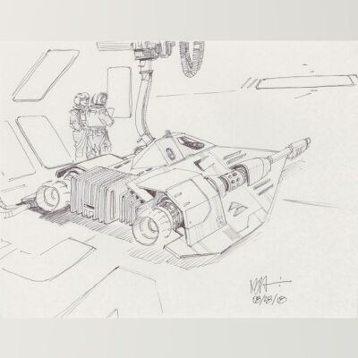 Lot # 96: Rebel Snowspeeder Sketch - Refueling