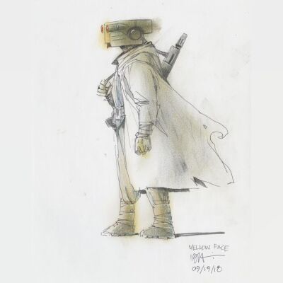 Lot # 112: Droid Bunty Hunter Colored Design Sketch