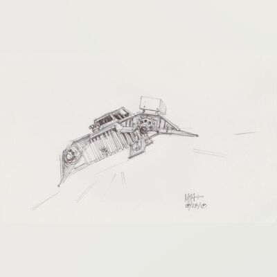 Lot # 149: Rebel Snowspeeder Sketch - Rear View