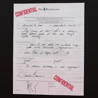 Lot # 14: FRIENDS - Rachel Green's Handwritten Employee Evaluation Form of Tag