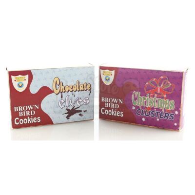 Lot # 17: FRIENDS - Pair of Brown Bird Cookies Boxes