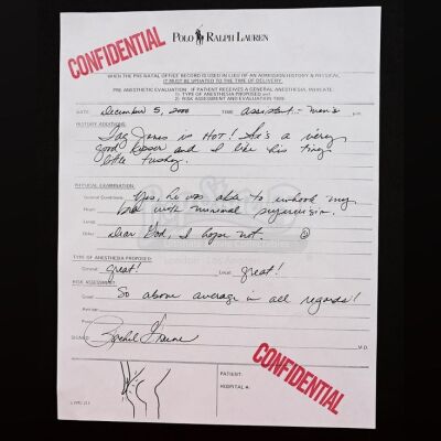 Lot # 37: FRIENDS - Rachel Green's Handwritten Employee Evaluation Form of Tag