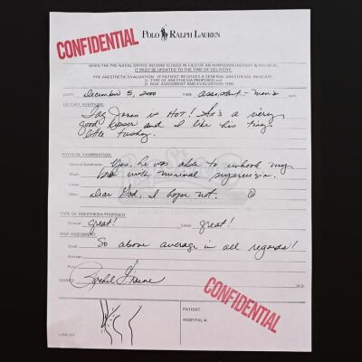 Lot # 44: FRIENDS - Rachel Green's Handwritten Employee Evaluation Form of Tag