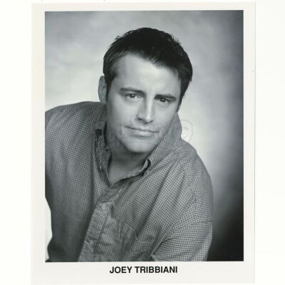 Lot # 112: FRIENDS - Joey Tribbiani's Dry Cleaners Black and White Headshot