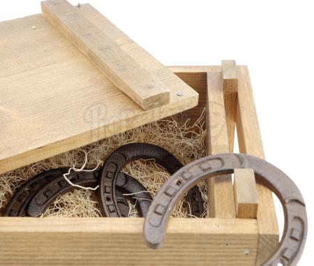 Lot # 13: THE HOUSE WITH A CLOCK IN ITS WALLS - Jonathan Barnavelt's (Jack Black) Crate of Horseshoes - 2