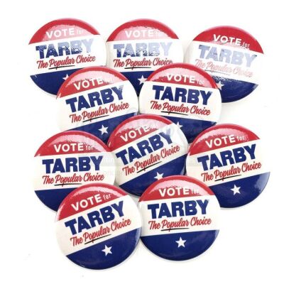 Lot # 67: THE HOUSE WITH A CLOCK IN ITS WALLS - Ten "Vote for Tarby" (Sunny Suljic) Buttons