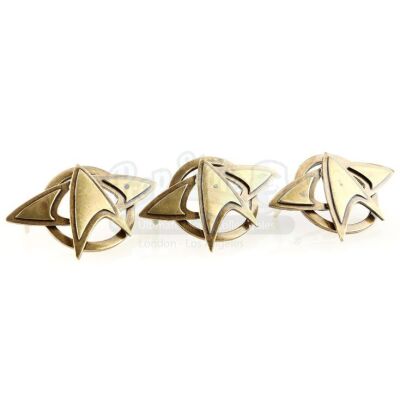 Lot # 154: STAR TREK INTO DARKNESS (2013) - Three Brass Starfleet Pins