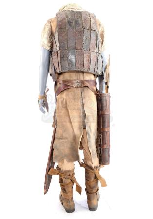 Lot # 24: ROBIN HOOD (2018) - Robin's Crusader Costume with Bow, Sword, Arrow, and Draft Notice - 4