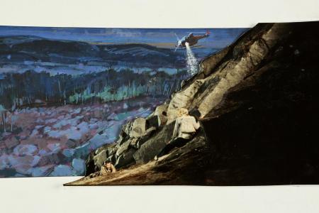 Lot #174 - CLOSE ENCOUNTERS OF THE THIRD KIND (1977) - Hand-Painted Devil's Tower Base Shot Concept Illustration - 3