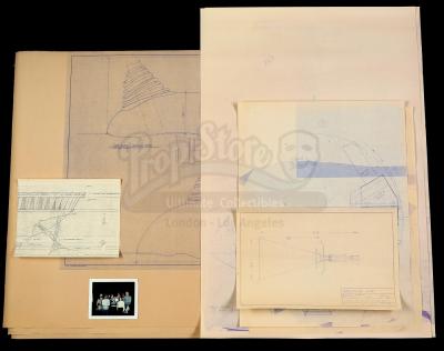 Lot #229 - E.T. THE EXTRA-TERRESTRIAL (1982) - E.T.'s Spaceship Blueprints with Crew Photo