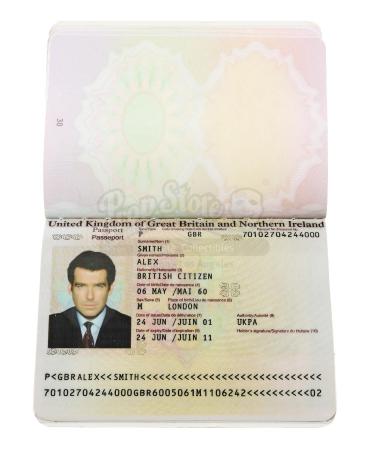 Lot #381 - JAMES BOND: DIE ANOTHER DAY (2002) - James Bond's (Pierce Brosnan) Passport