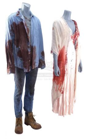 Lot # 20: THE HAUNTING OF HILL HOUSE - Olivia Crain's Sacrifice to the Hill House Costume with Younger Hugh Crain Costume - 2