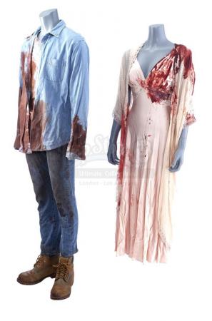 Lot # 20: THE HAUNTING OF HILL HOUSE - Olivia Crain's Sacrifice to the Hill House Costume with Younger Hugh Crain Costume - 3