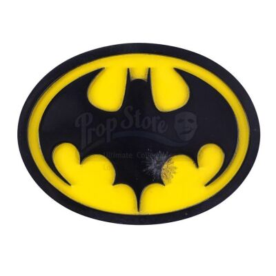 Lot # 32: BATMAN (1989) - Batman's (Michael Keaton) Screen-Matched Bullet-Hit Chest Emblem