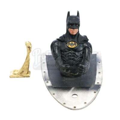 Lot # 36: BATMAN FOREVER (1995) - Batman (Val Kilmer) Model Miniature from Batwing Cockpit with Gargoyle Model Miniature