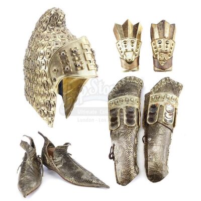 Lot # 164: LEGEND (1985) - Jack's (Tom Cruise) Armor Components and Shoes