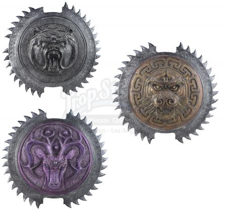 Lot # 6: Set of 3 Shields: Gold Tiger, Purple Deer, and Black Bear Units