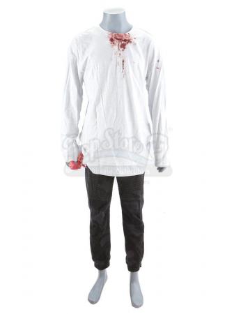 Lot # 10: The Gifted - Andy Strucker's Bloodied Dream Costume with Towel