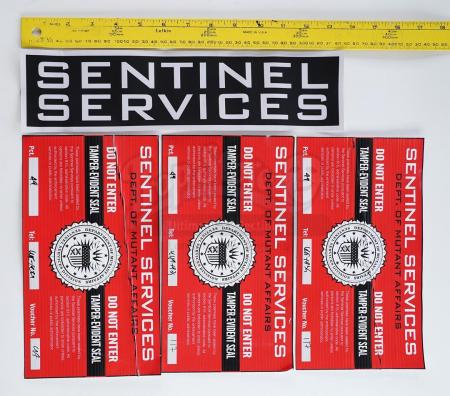 Lot # 122: The Gifted - Sentinel Services Standard and "Do Not Enter" Stickers - 4