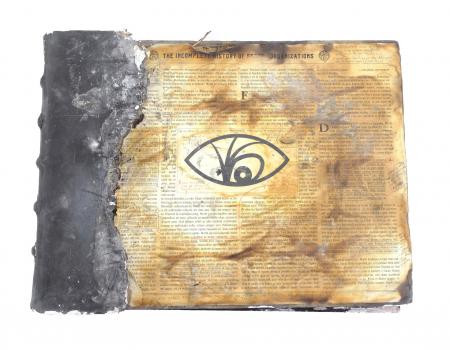 Lot # 167: Netflix's A Series of Unfortunate Events (TV Series) - The Incomplete History of Secret Organizations Distressed Burned Cover Book Prop