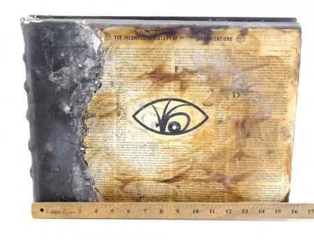 Lot # 167: Netflix's A Series of Unfortunate Events (TV Series) - The Incomplete History of Secret Organizations Distressed Burned Cover Book Prop - 4