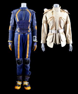 Lot # 29: Lost In Space (2018-2021) - Judy Robinson (Taylor Russell) Spacesuit Under Layers, Boots, Accessories, and Cold Weather Jacket with Mission 24 Patch